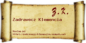 Zadravecz Klemencia névjegykártya